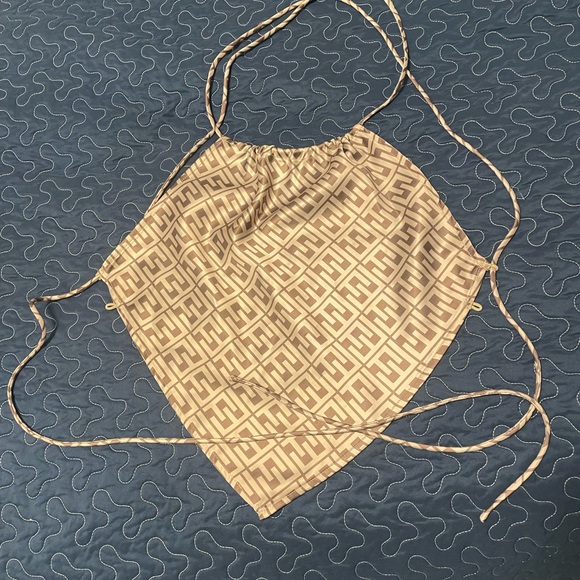 Women’s halter top white fox tan and brown - Picture 1 of 2